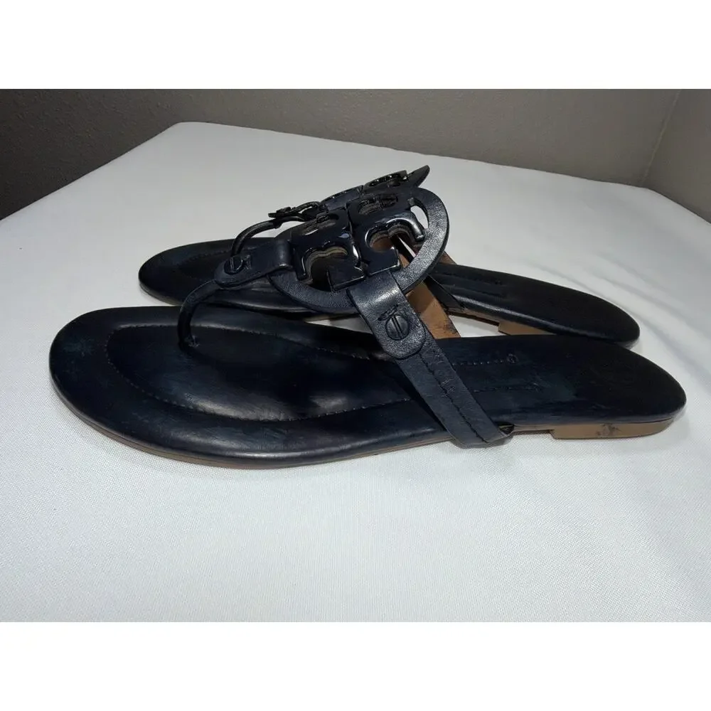 Tory Burch Miller Sandal Color Navy Blue Size 9 M Thong Flip flops